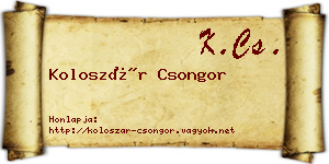 Koloszár Csongor névjegykártya